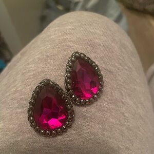 Elegant Pink Teardrop Earrings